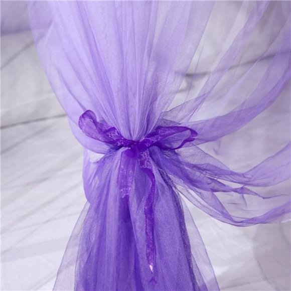 Princess Bed Canopy with Lights Round Dome Bed Curtains Mosquito Net - Picture 6 of 8